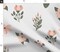 Elegant Floral Pink Botanical Garden Hand Drawn Flowers Traditional Custom Printed Fabric by Spoonflower Various Fabrics by the Yard or Fat Quarter